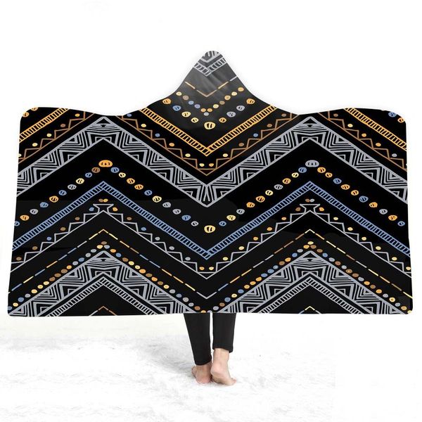 

3d printed hooded blanket for adults childs sherpa fleece blanket for bed wearable warm throw home travel picnic