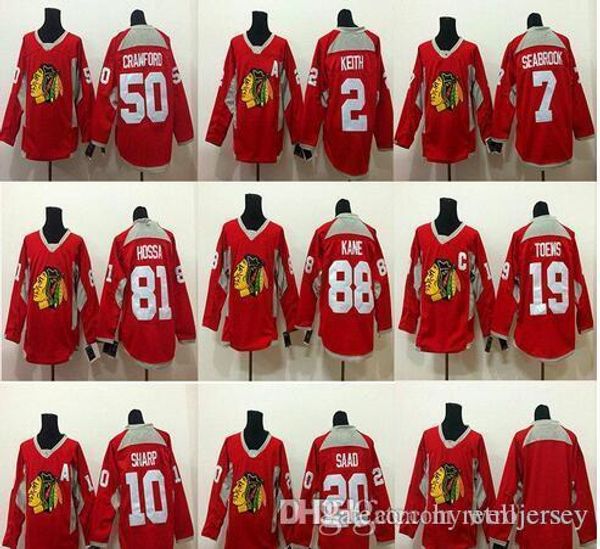 

chicago blackhawks red training jersey ice hockey jerseys 88 patrick kane 19 jonathan 2 keith 50 crawford 81 hossa jerseys, Black