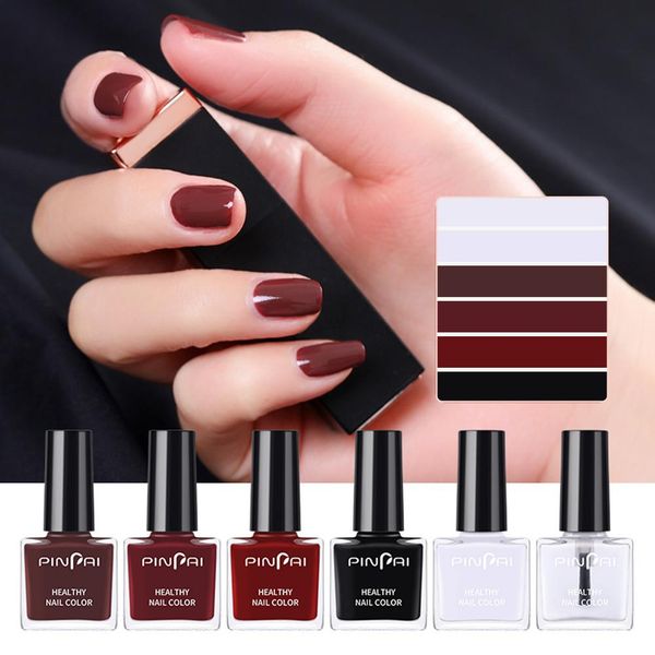 

yfashion 6 pcs/set nail polish water-based peelable nontoxic elegant long lasting quick drying nail polish gel diy art tools