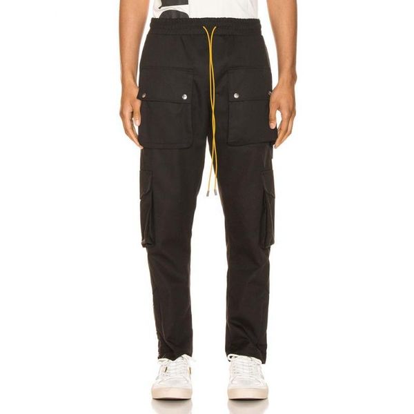 

20ss fashion washed pockets cargo pants high street fashion black casual men and women couple long trousers hfxhkz033