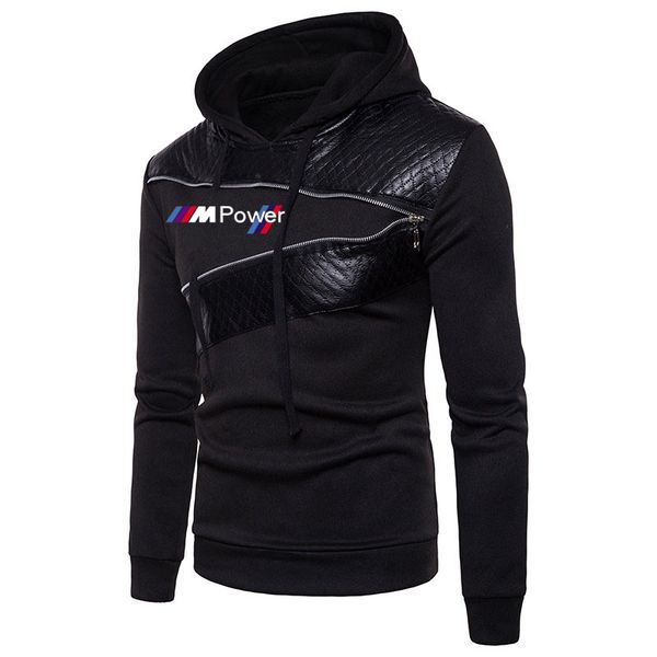 

brand motorcycles leather with zipper slim hoodie men joggings sportwear men casual sweatshirt for m power print hoodies