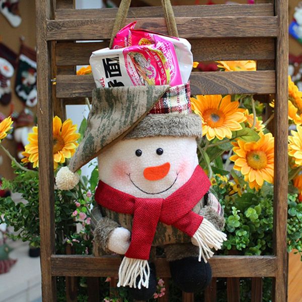 

christmas candy flannel bags santa claus / snowman handbag christmas ornaments party decoration portable cute gift bag