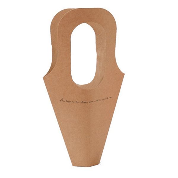 

10pcs creative handle kraft paper flower bags flowers wrapping gift flower packaging home decoration