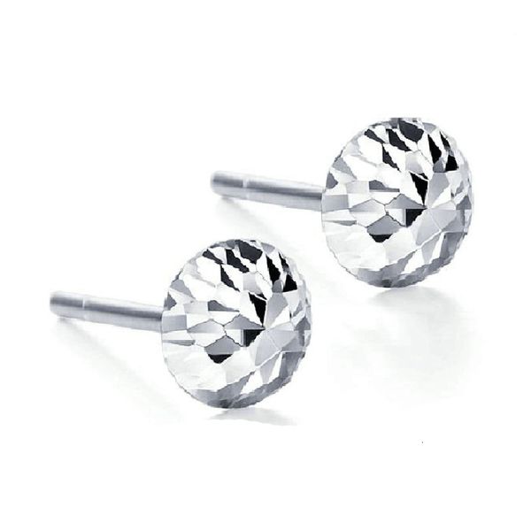 

glitzy platinum white real gold diamond carve ball pierced earrings fancy pt950 stud for women lady fine wedding propose jewelry cj191203, Golden