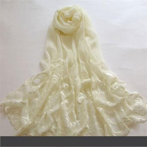 

шарф с вышивкой из 100% шелка, Blue;gray