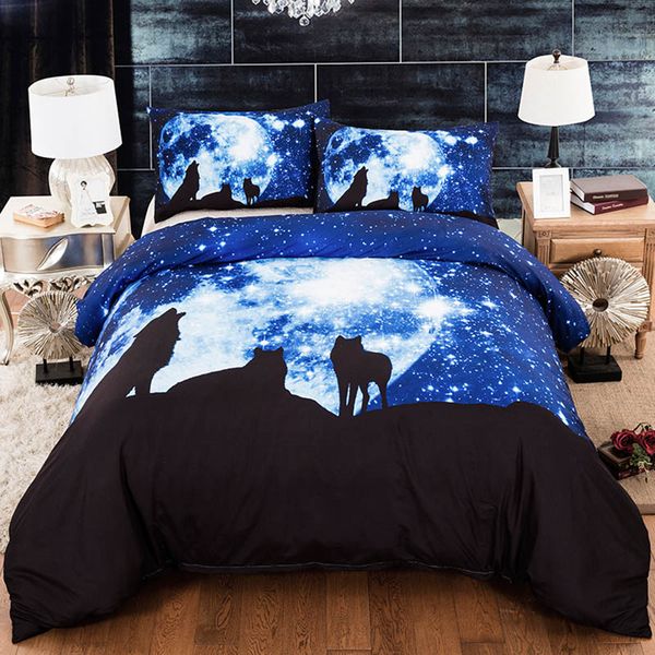 Wolf Printed Comforter Bedding Sets Duvet Cover Double Sheet Set