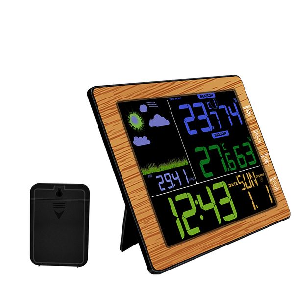 

multi-function wireless color screen weather clock temperature and humidity meter clocks weather forecast table desk alarm clock