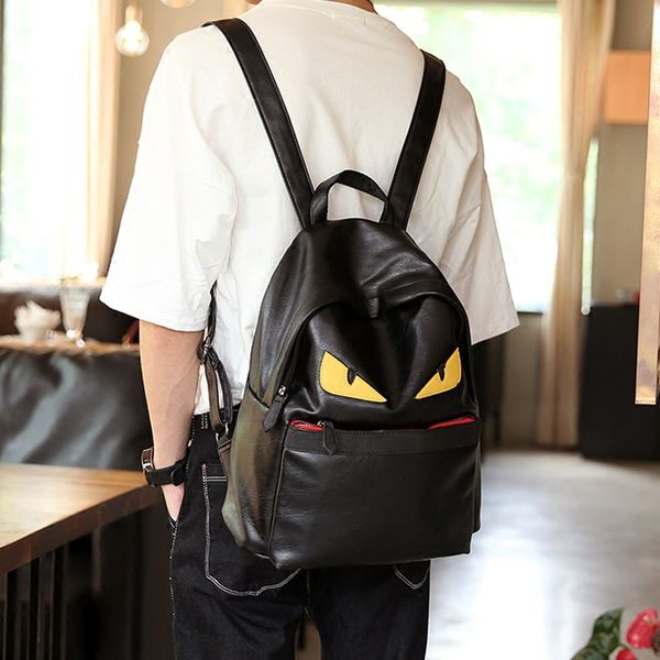 

Famous Designer Travel Backpack eyes Cartoon expression Casual Student School Bags Teenagers High Quality Moster Cool double Shoulder Bags