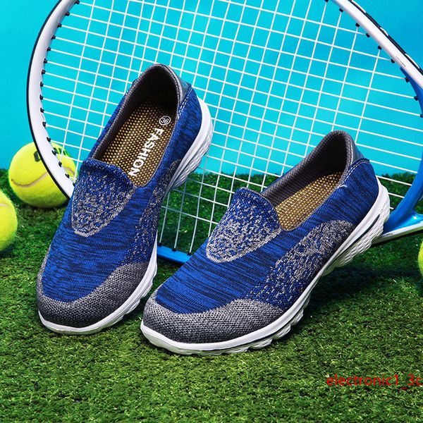 

khkai spring/summer men shoes couple walking shoes breathable soft fly woven lovers sporting lightweight flats slip-on shoe