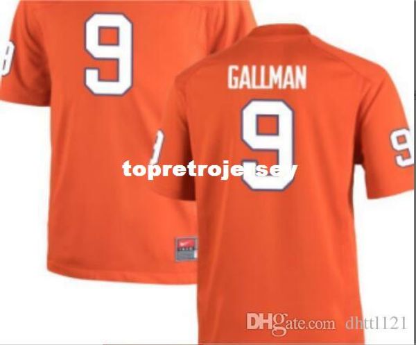 

men #9 orange white wayne gallman clemson tigers alumni jersey stitched football jerseys, Black;red