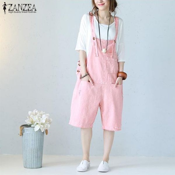 

plus size linen overalls women jumpsuits zanzea 2019 pants strap rompers vintage casual bib playsuits summer pantalon palazzo, Black;white