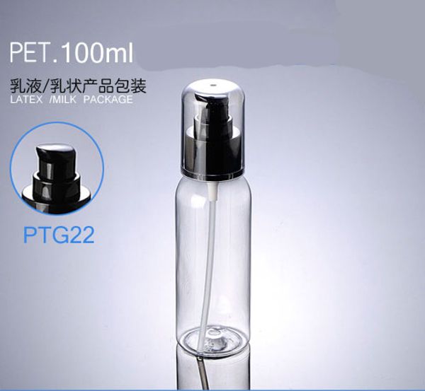 

300pcs/lot plastic 100ml lotion pump bottle for water women makeup black pump container 100g refillable pot
