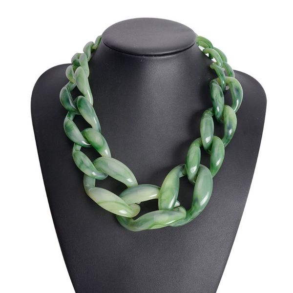 

acrylic twist collar chunky choker statement chain necklace women bib jewerly axyd, Silver