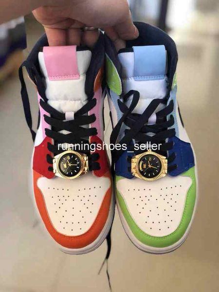 

2020 новая Melody Ehsani x Air Jordan 1 Mid WMNS “Fearless” бесстрашные женщины мужская баскетбольная обувь часы кружева Jewel 1s дизайнеры кроссовки CQ7629-100 Eur36-45