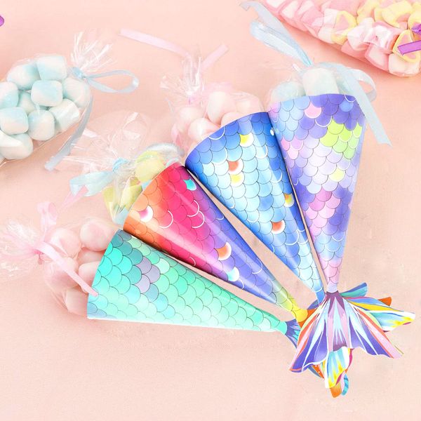 

48pcs/lot mermaid candy box paper candy box treat boxes party favors gift boxes for baby shower wedding birthday