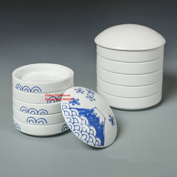 

5 layer=1set ,calligraphy tool ceramic ink plate paint dish chinese painting supplies