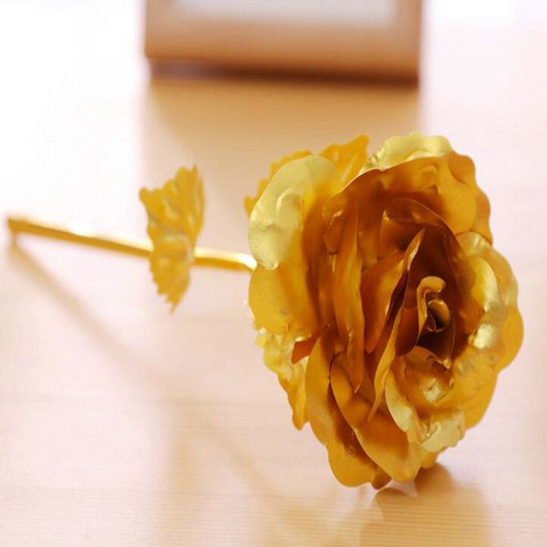 

24k gold plated rose flower valentines day gift birthday romantic golden rose 24k gold bde2010 kwuai