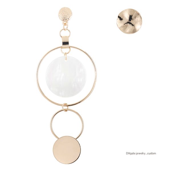 

Hot New Long Round Circle Fashion Geometric Earrings Silver Color Personalized Statement Earrings For Women Gift Wholesae E0367