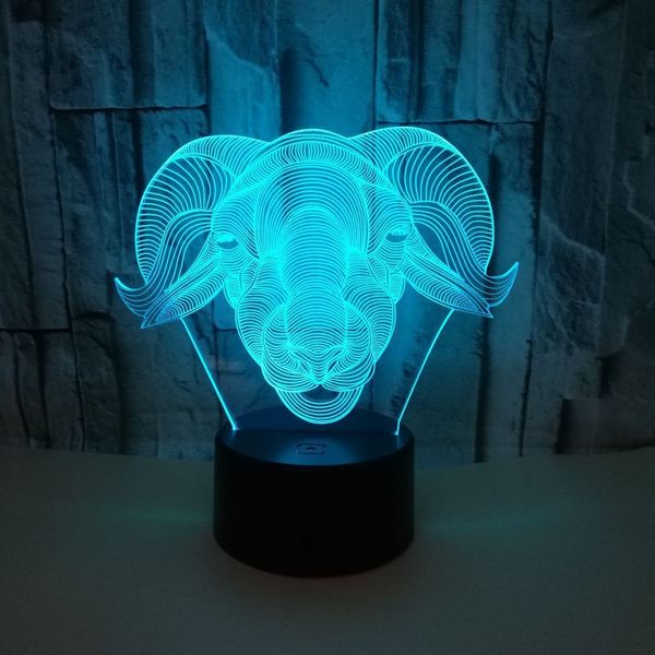 

новый шаблон животных sheepshead 3d лампа ягненка 3d красочные сенсорный светодиодный лампа видения подарок usb 3d небольшой настольная ламп