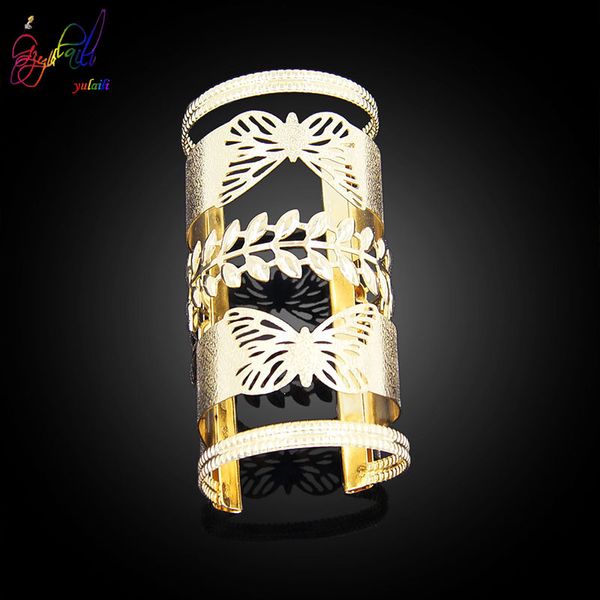 

yulaili 2020 new wide geometric irregular hollow opening jewelry bangle for women girls party cuff bracelets ladies, Golden;silver