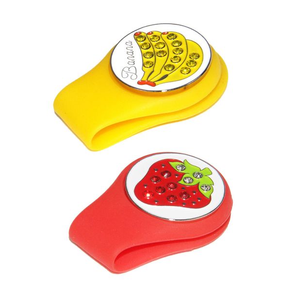 

2pcs silicone golf hat clip detachable crystal golf ball marker