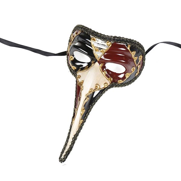 Vintage Jolly Venetian Long Nose Mask Ball Prom Mardi Gras Plague
