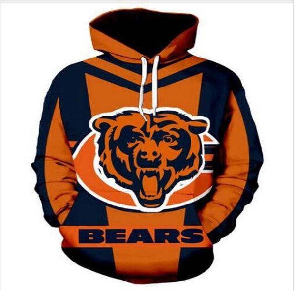 

new fashion men women chicago bears funny 3d sweatshirts hoodies autumn winter casual print hooded pullovers wr0108, Black