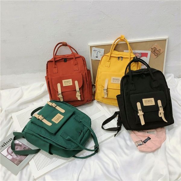 

fashion nylon waterproof women backpack candy color cute school bags for teenager girls bookbags travel harajuku ita bag 2019