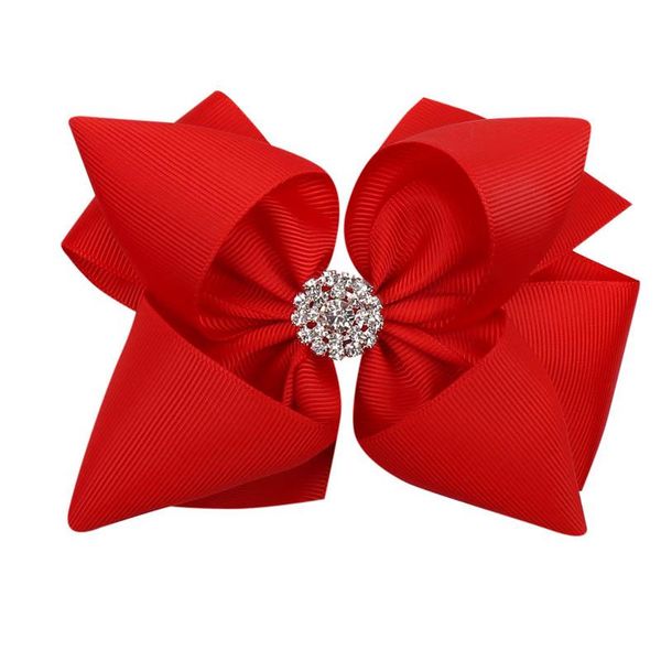 Hot Sale 5inch Diy Hair Bows Girls Hair Clips Crystal Kids
