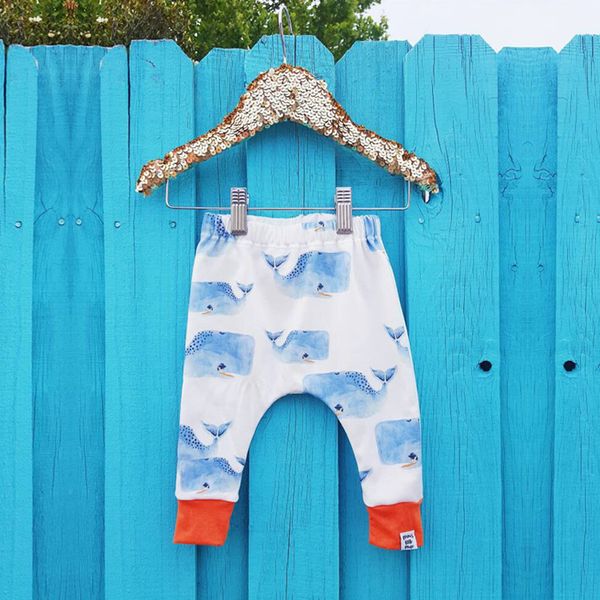 

summer kids clothing cute cartoons fish print boys ang girls pants children whale trousers kids designer clothes jy393, Blue