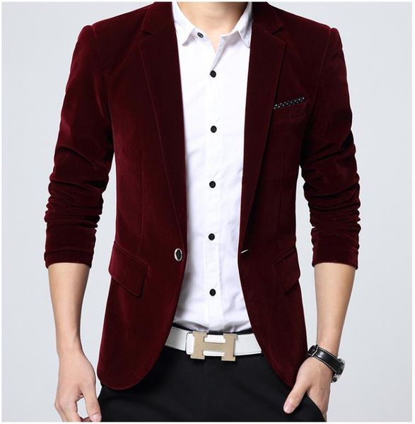 

2019 men velveteen leisure suit young pleuche pure color fashion suits, White;black