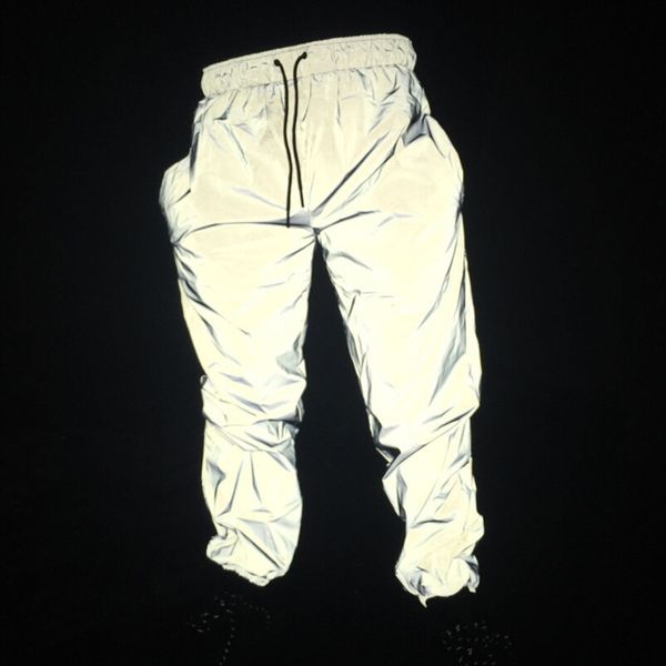 

night costume men reflective punk autumn reflect light joggers pants hip street men spring trousers style hiphop dance stage hop vgwuj, Black