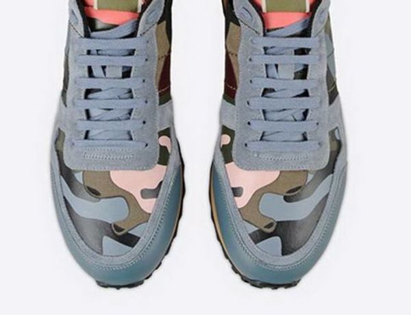 

fashionville * u613 40/41/42/43/44 натуральная кожа синий камуфляж пляжные гвоздики кроссовки обувь унисекс мода мужчины женщины пара 2019