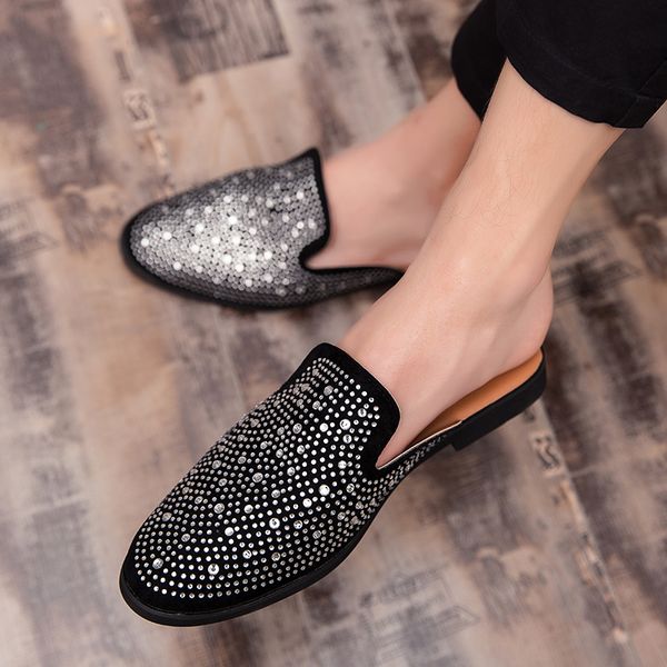 

bvnobet fast delivery brand men slippers summer outside flip flops vintage casual leather slippers non-slide zapatos men shoes, Black