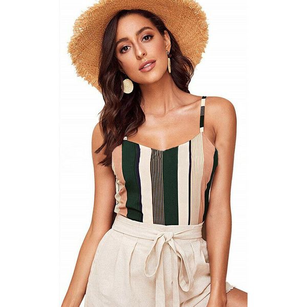 

women fashion sleeveless overlap cross sling deep v colorful tank vest, White