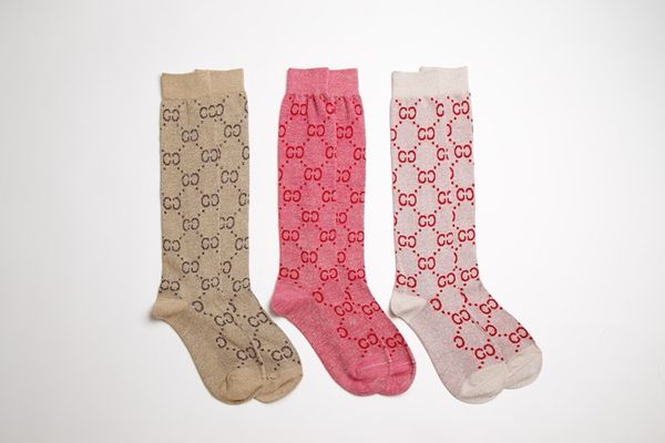 

gold thread women sport socks street contracted cotton geometric patterns scks skateboard fashion girl long socks in all season