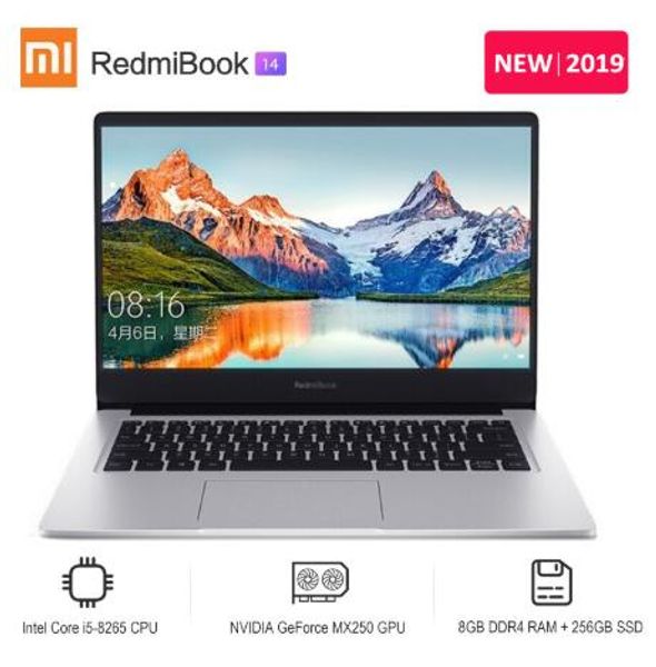 

2019 xiaomi redmibook 14 lapintel core i5-8265u / i7-8565u nvidia geforce mx250 8gb ddr4 256gb/512gb ssd ultra thin notebook