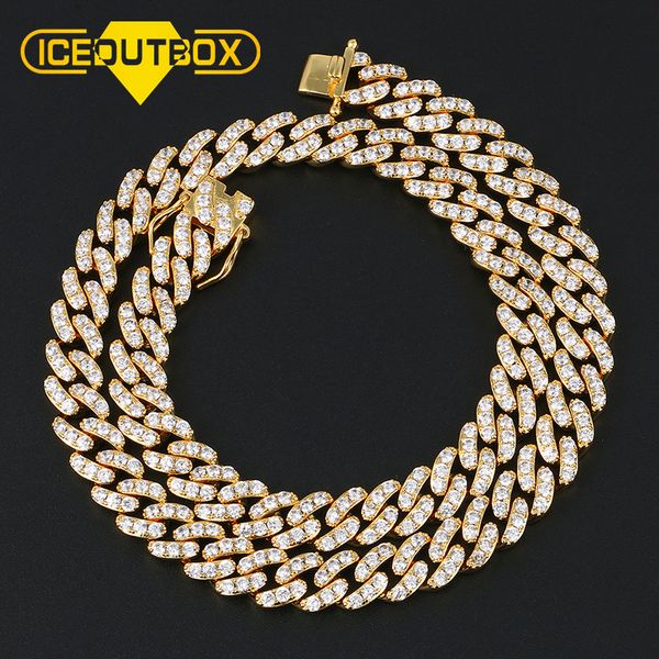 

10mm iced miami cuban chain necklace copper material cubic zircon charm iced out micro pave hip hop jewelry drop shipping, Silver