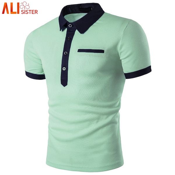 

fashion mint green polo shirt men polo homme 2019 summer style short sleeve solid color shirts mens polos 3xl plus size, White;black