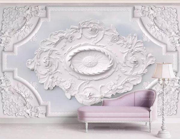 

custom any size murals wallpaper 3d stereo three-dimensional white e wall painting living room tv sofa bedroom backdrop wall papel de parede