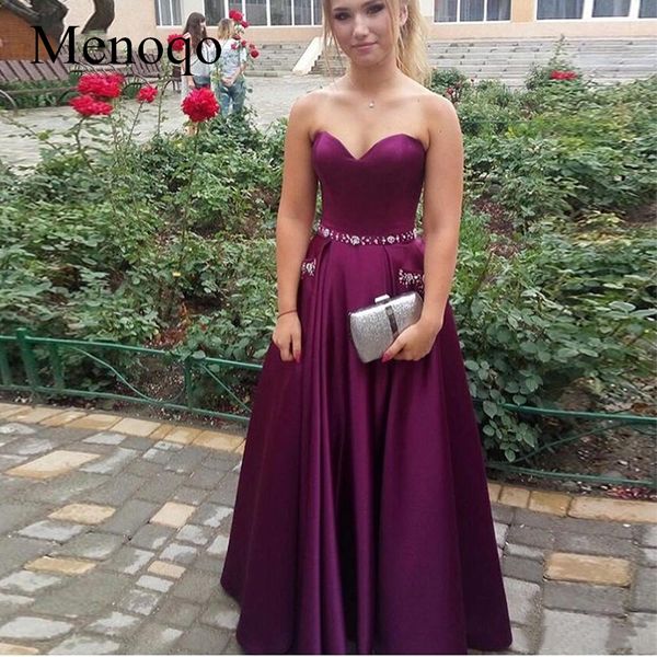 

menoqo sweetheart a line evening dress satin beaded with pockets floor length lace up 2019 formal evening party gowns p8jy23, White;black
