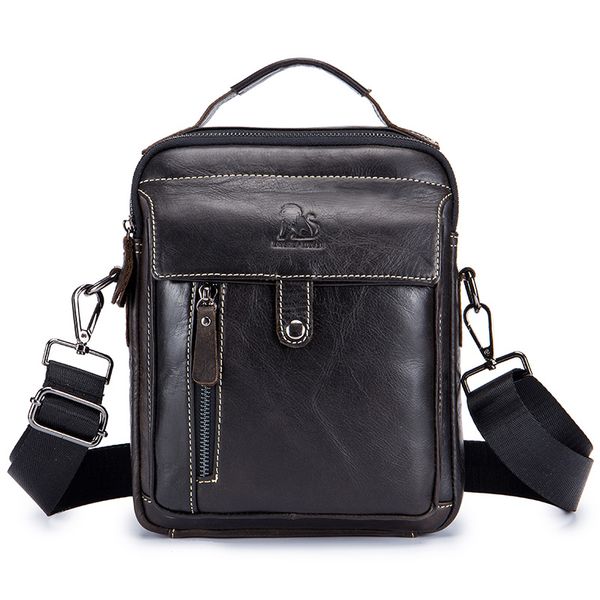 

100% genuine leather men shoulder crossbody bag male black cow leather vintage handbags casual men's messenger bags