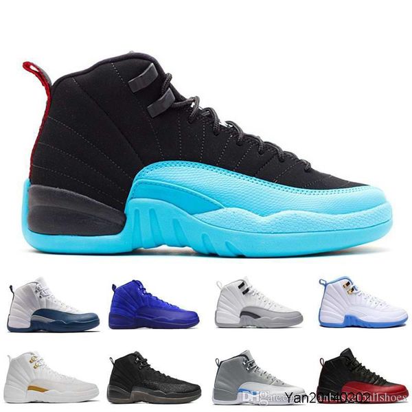 

высочайшее качество мужская обувь баскетбол 12 pe gym красный белый flu игры плей-офф французский синий мастер волк серый открытый кроссовки