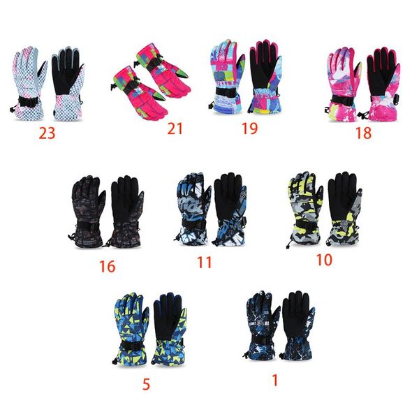 

waterproof winter gloves graffiti camo print windproof thermal ski mitten y98f