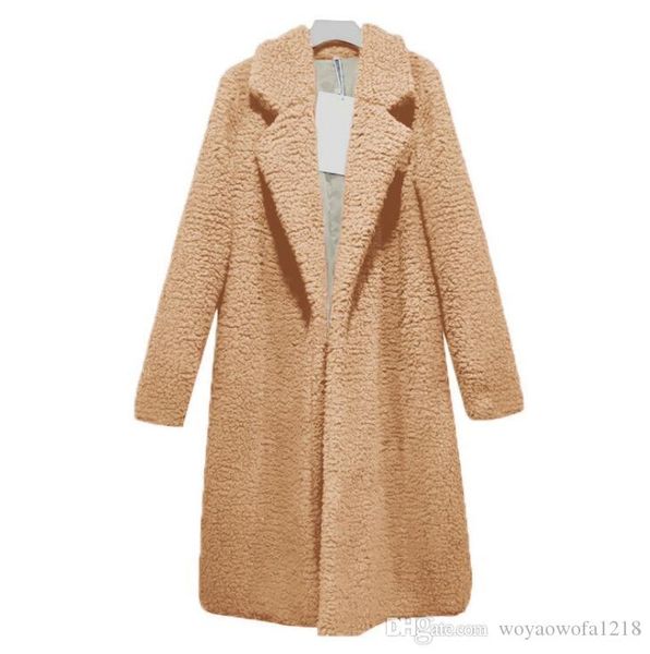 

2019 популярные осенью и зимой новых европейских и американских ягнят кардиган средних и длинных ягнят кашемир пальто фабрики прямые продажи, Black