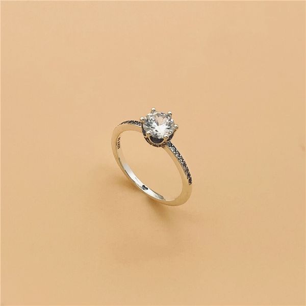 

cefuny аутентичные ювелирные изделия коллекция 925 sterling silver синий clear игристые корона пасьянс кольцо 2019 осень новый стиль женщина, Slivery;golden