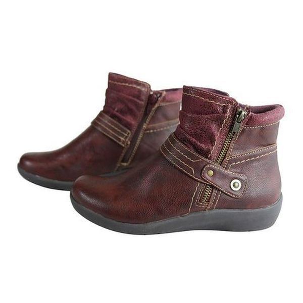 

size35-43 keep warm ankle boots women fashion round toe side zipper casual shoes woman low-heeled flat cotton shoes ladies, Black