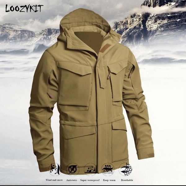 

loozykit 2019 men waterproof mountain ski jacket waterproof windbreaker warm parka outdoor winter snow coat windbreaker outwear, Blue;black