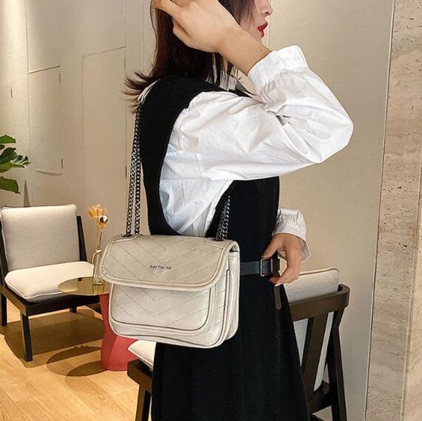 

ins selling women chain handbag large capacity one shoulder bags plain crossbosy messenger bag