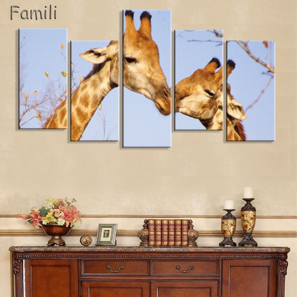 

современное абстрактное искусство повесить картины ручной росписью жираф матери и ребенка животных картины маслом на холсте настенные панно